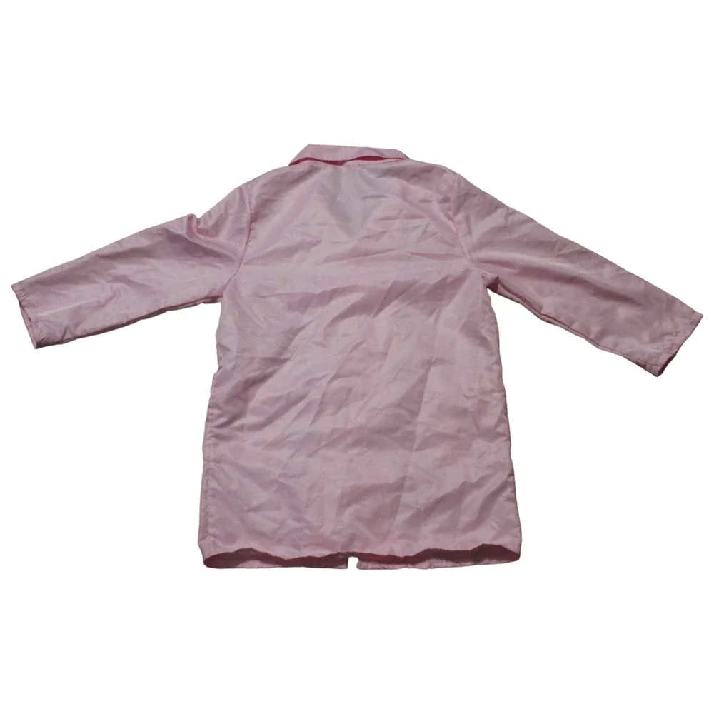 Pink Kids Lab Doctor Nurse Costume Girls Surgeon Coat Hat Cosplay Dress Up Sm/M